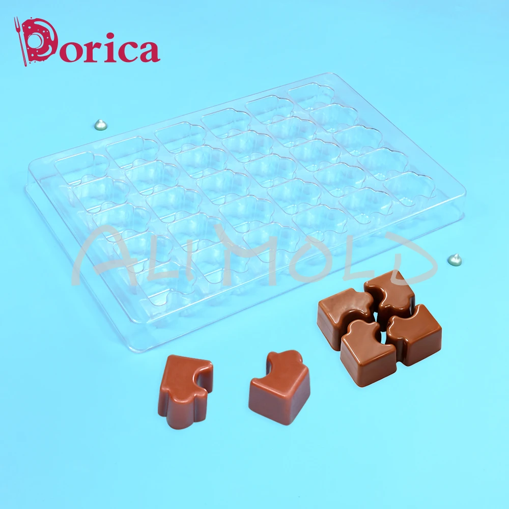 Rompecabezas Bonbons molde de Chocolate molde de plástico profesional crema de mantequilla confitería dulces pastel decoración postre utensilio para hornear