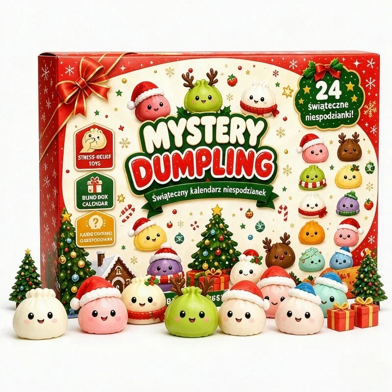 2026 Christmas 24 Days Countdown Squishy Advent Calendar Surprise Box Dumpling Slow Rebound Squishies Squeeze Sensory Gift