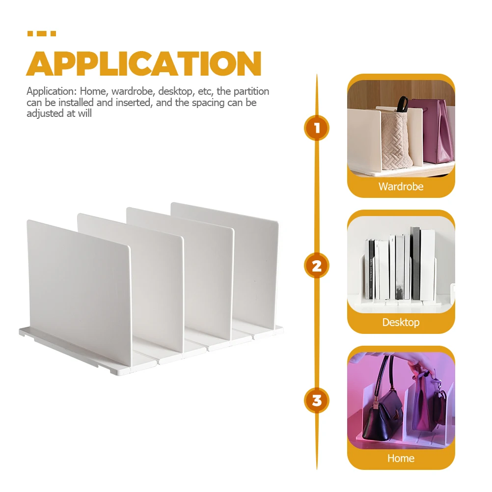 

Organizers Divider Board Storage Box Shelf Library Book Dividers Partition White