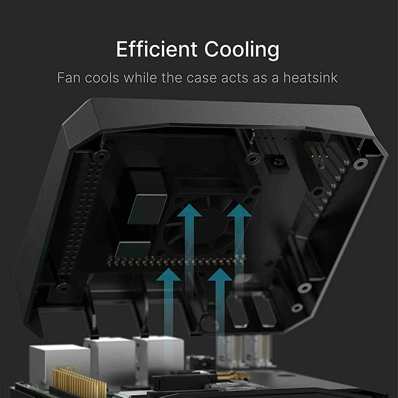 Imagem -03 - Argônio Um-estojo de Alumínio para Raspberry pi Estojo com Ventilador Embutido Ssd Sata para Usb 3.0 para 4b 4b