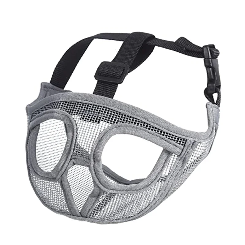 Pet Adjustable Mask Short Snout Dog Muzzle Breathable Mesh Flat Faced Muzzle for French Bulldog Shih Tzu and Pug Dog accessories