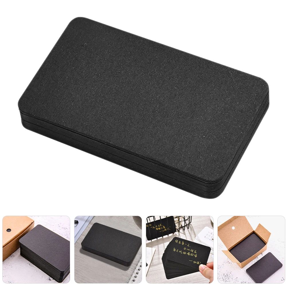 

100 Pcs Blank Index Cards Black Business Cardstock Note Paper for Writing English Words Mini Blank Notes Learning Tool Study