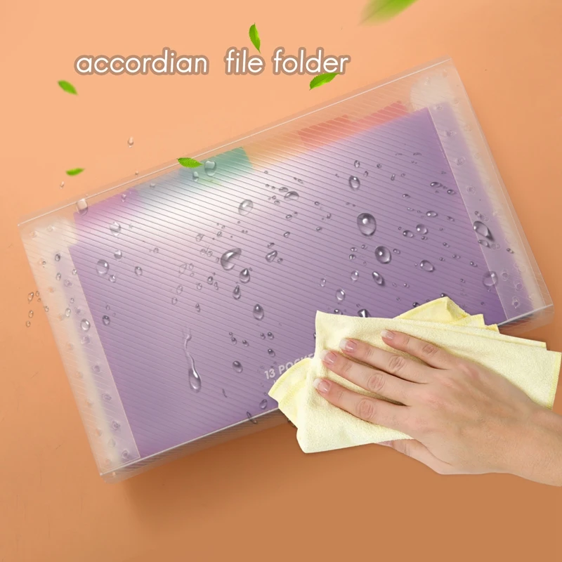 Accordion Folder, 13 Pockets A6 Plastic Accordion Expanding File Folder With Budget Envelopes For Cash System