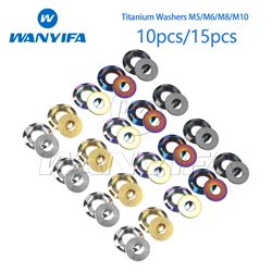 Wanyifa Titanium Washers M5/M6/M8/M10 Fancy Decorative Gasket Spacer for Bike Motorcycle Car direct sales 10/15pcs