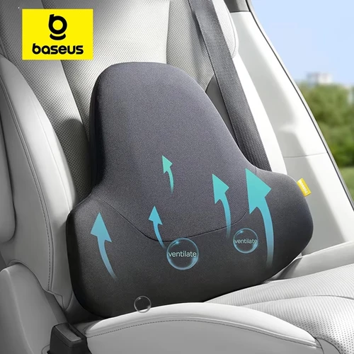 Baseus PrimeTrip VH1 almohada Lumbar transpirable para coche protección de espuma viscoelástica cojín de respaldo Lumbar estructura hueca 3D cojín de coche