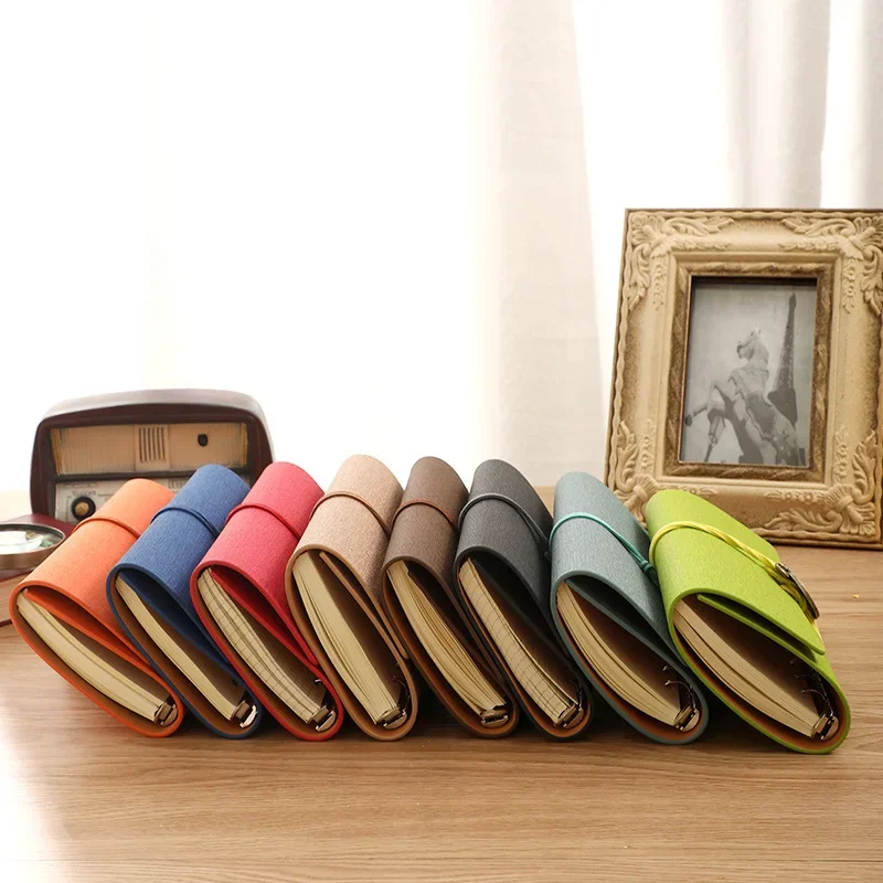 New Retro Strap Hand Ledger Loose-leaf Detachable Net Red Hand Ledger Cute Japanese Simple Literary College Student Notebook