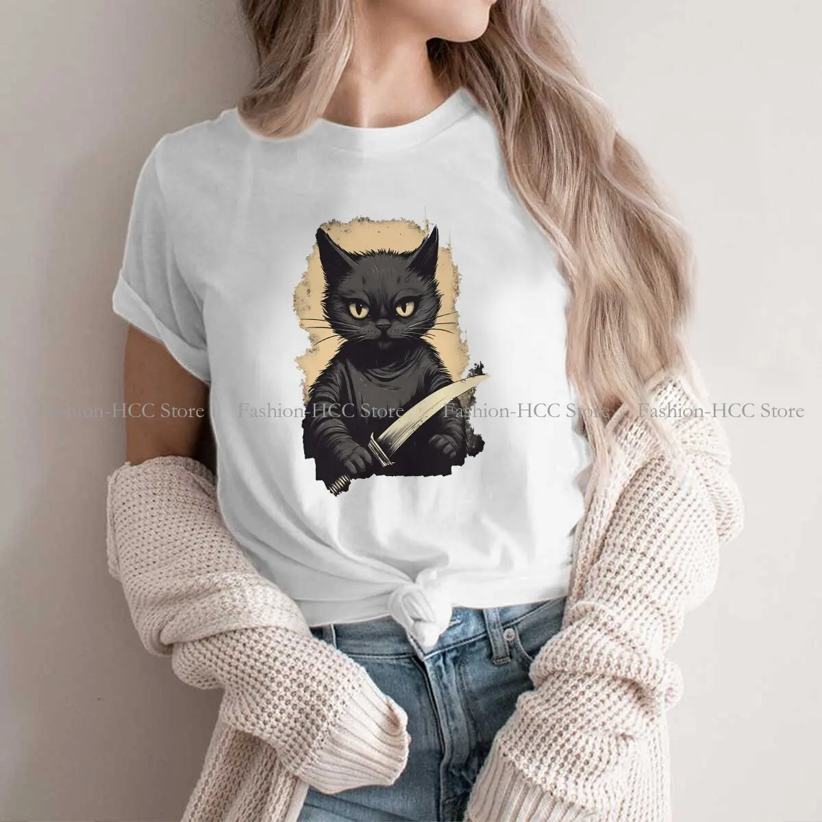 

It's Scary Unique Polyester TShirt Cat What Murderous Top Quality Creative Graphic T Shirt Short Sleeve