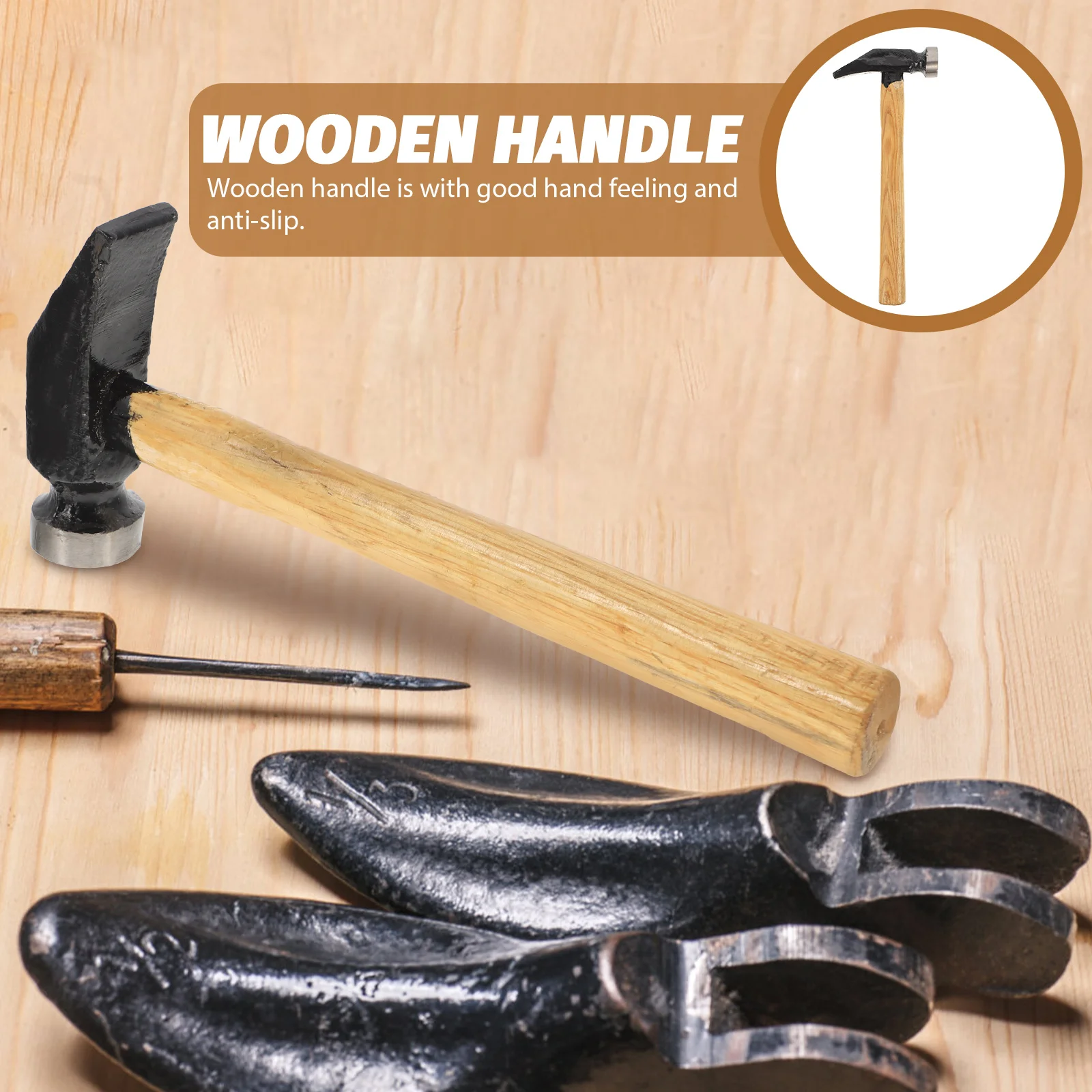 

Wooden H Multi Use Hammer Hammer Durable Rustproof Lightweight Shoe Repair Tool for Shoemaking Portable MultiUse H Tool