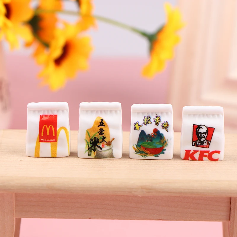 8PCS/10PCS Miniature Coffee Yogurt Rice Ice Cream Fruit Jam Bottle Nail Polish Pretend Food For Dollhouse Play Accessories