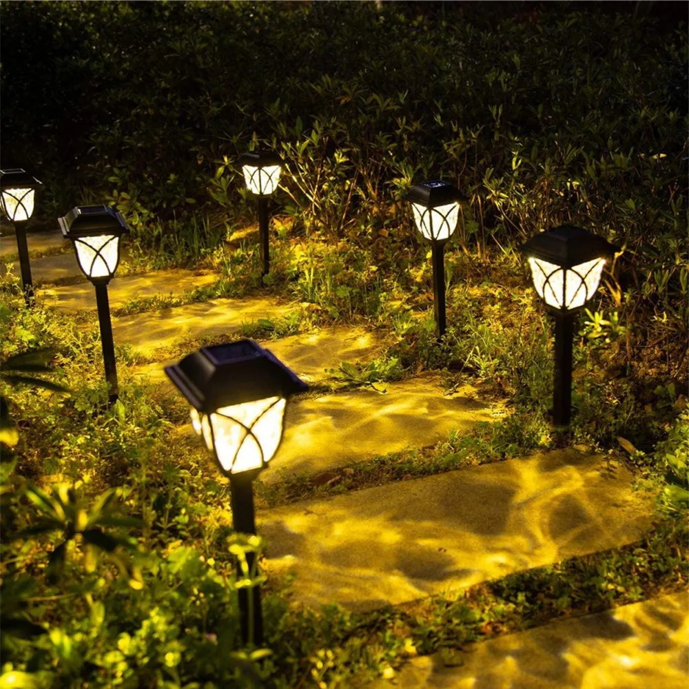 

2Pcs Solar LED Pathway Lights Outdoor Walkway Garden Decor Street Lamp for Landscape Yard Patio Driveway Christmas Wedding