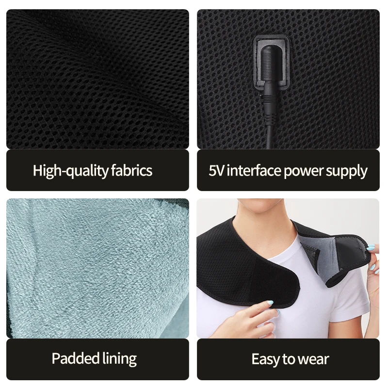 Heating Shawl Heated Brace for Neck Shoulder Back Muscle Relaxation Relief Pain 3 Gear Settings Hot Compress Helpful for Sleep