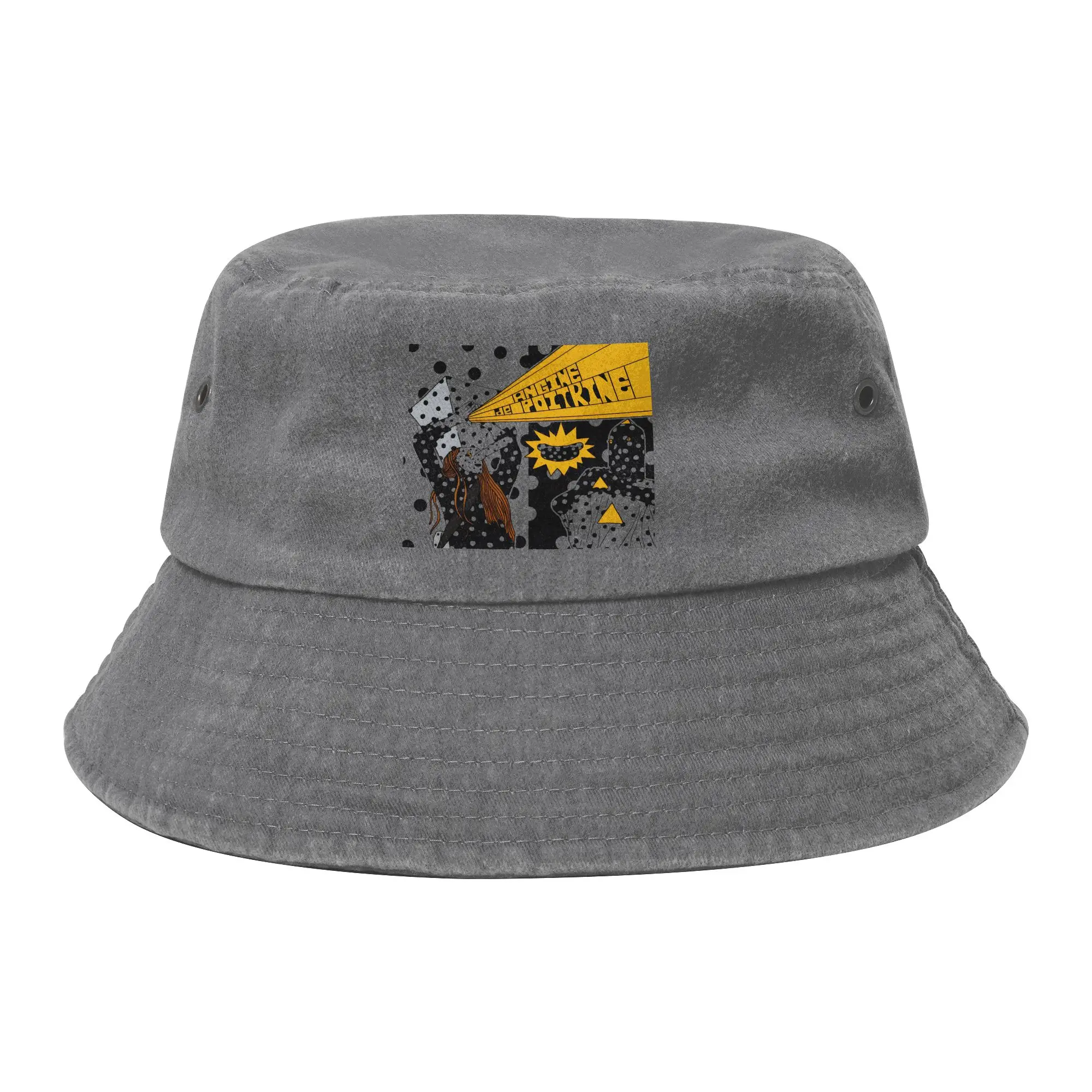 High-Energy Rock Angine de Poitrine Band Accessories Bucket Hats Unisex Distressed Denim Hot Sun Hat  Panama Hat Fishing Cap