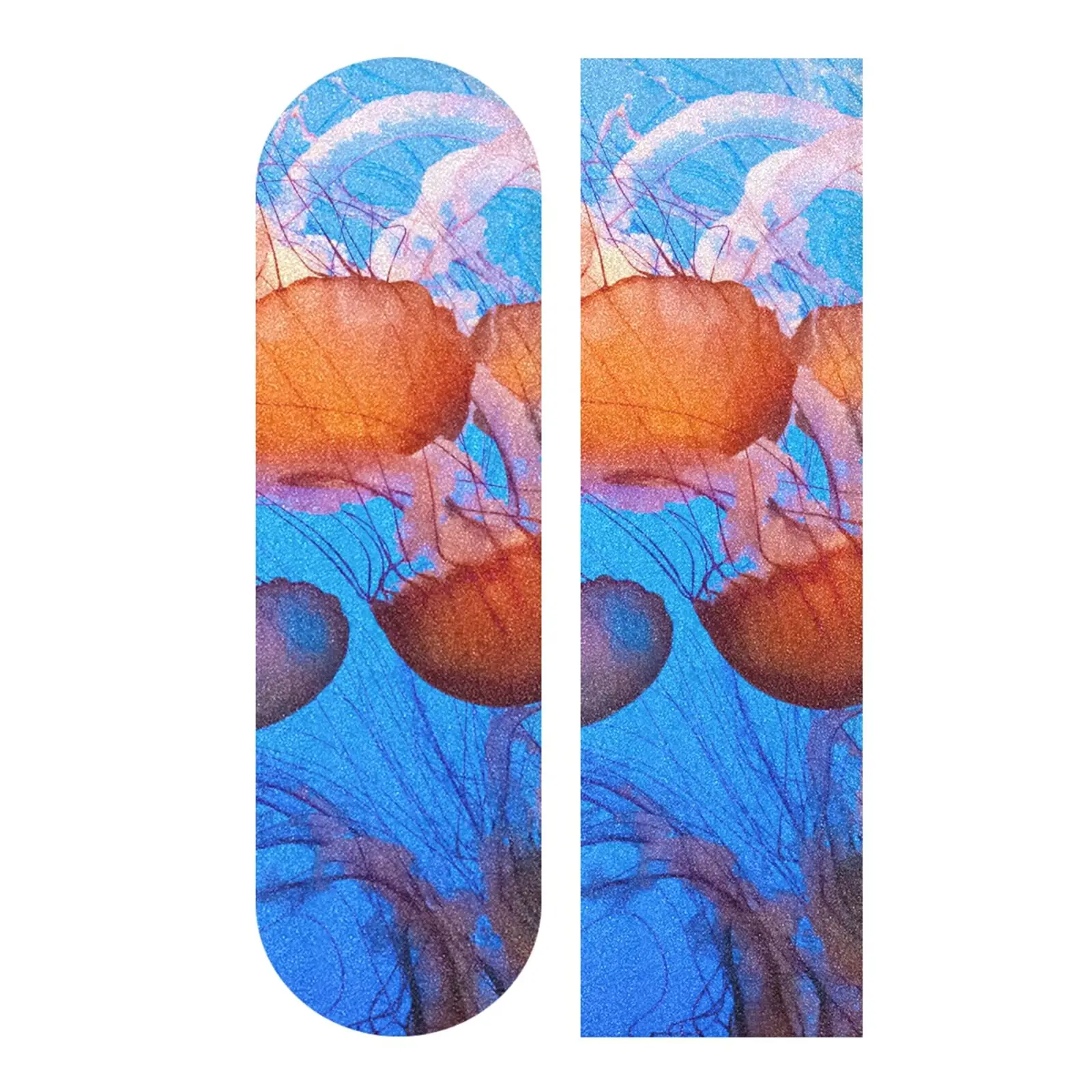 Jellyfish Pattern Waterproof Skateboard Grip Tape,Sand Paper Sheet Sticker Roller Board Sandpaper,Griptape Sheets Easy to Apply