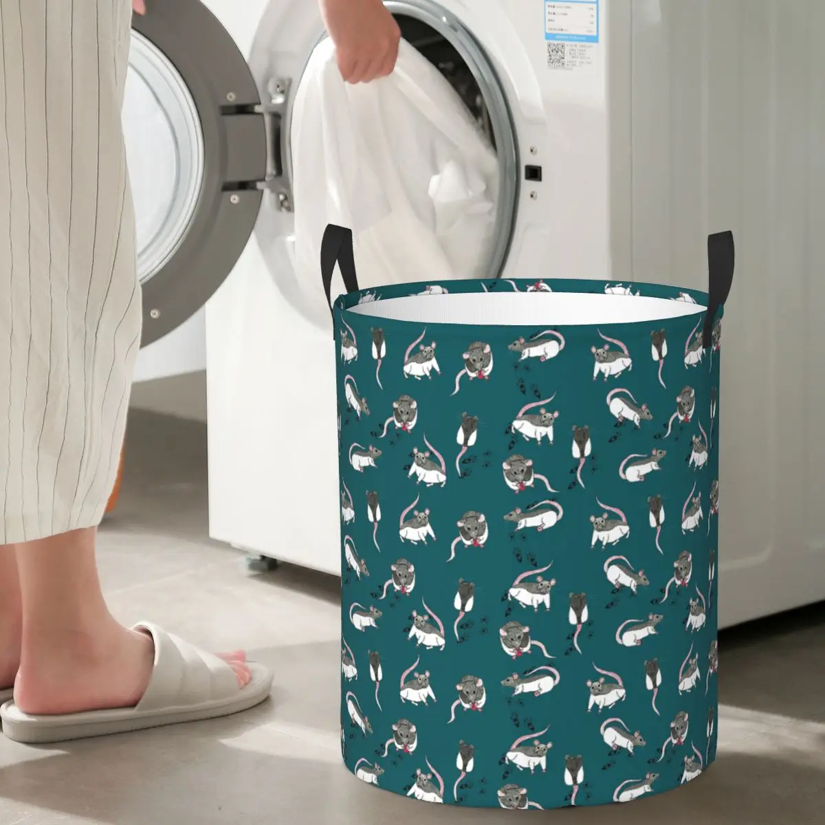 Cestas de lavandería plegables para ratas, cesta de almacenamiento de juguetes para ropa sucia, cesto impermeable grande