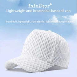 White top hat men's summer baseball cap Honeycomb mesh check cap Men's fashion truck cap Breathable