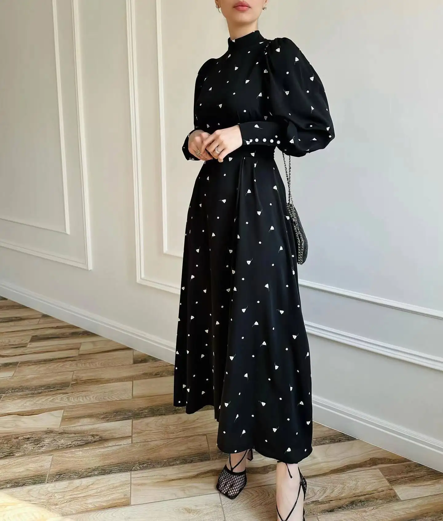 Abaya musulmano per le donne Maxi abito Stampa Abiti Lace Up Ramadan Eid Marocco Islam Jalabiya Dubai Abaya Caftano Arabo Abito lungo