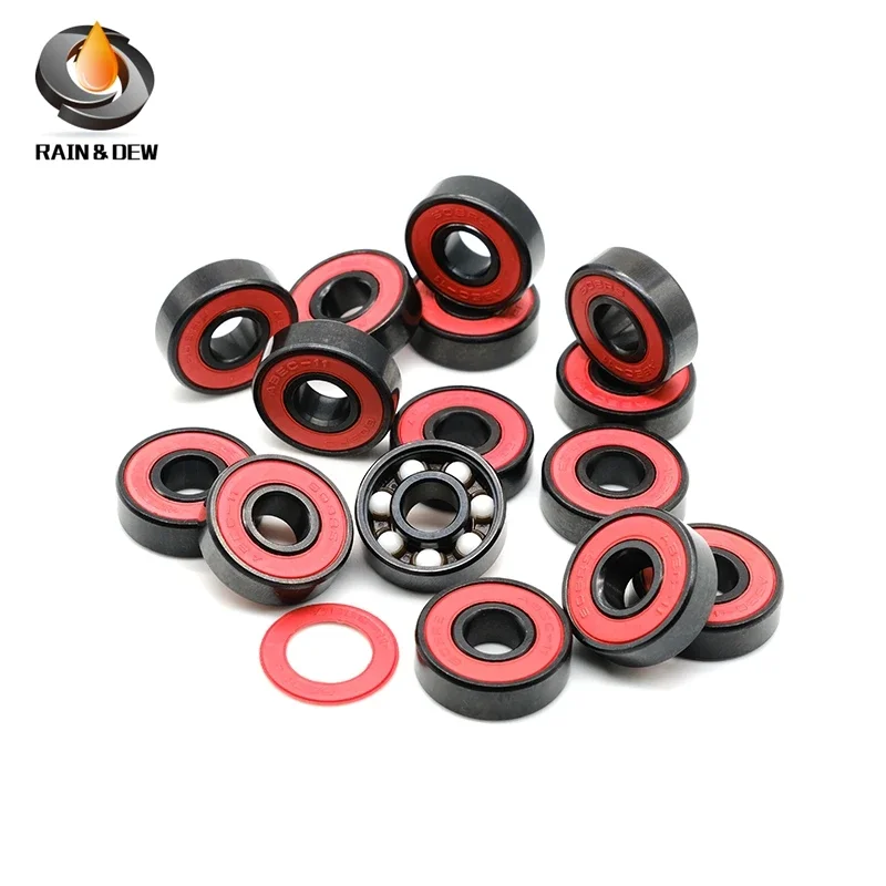 8 sztuk 608 2RS hybrydowe łożysko ceramiczne ABEC-11 8x22x7 mm deskorolka Spinner ceramiczny azotek Pro seria 608 ceramiczne łożyska kulkowe