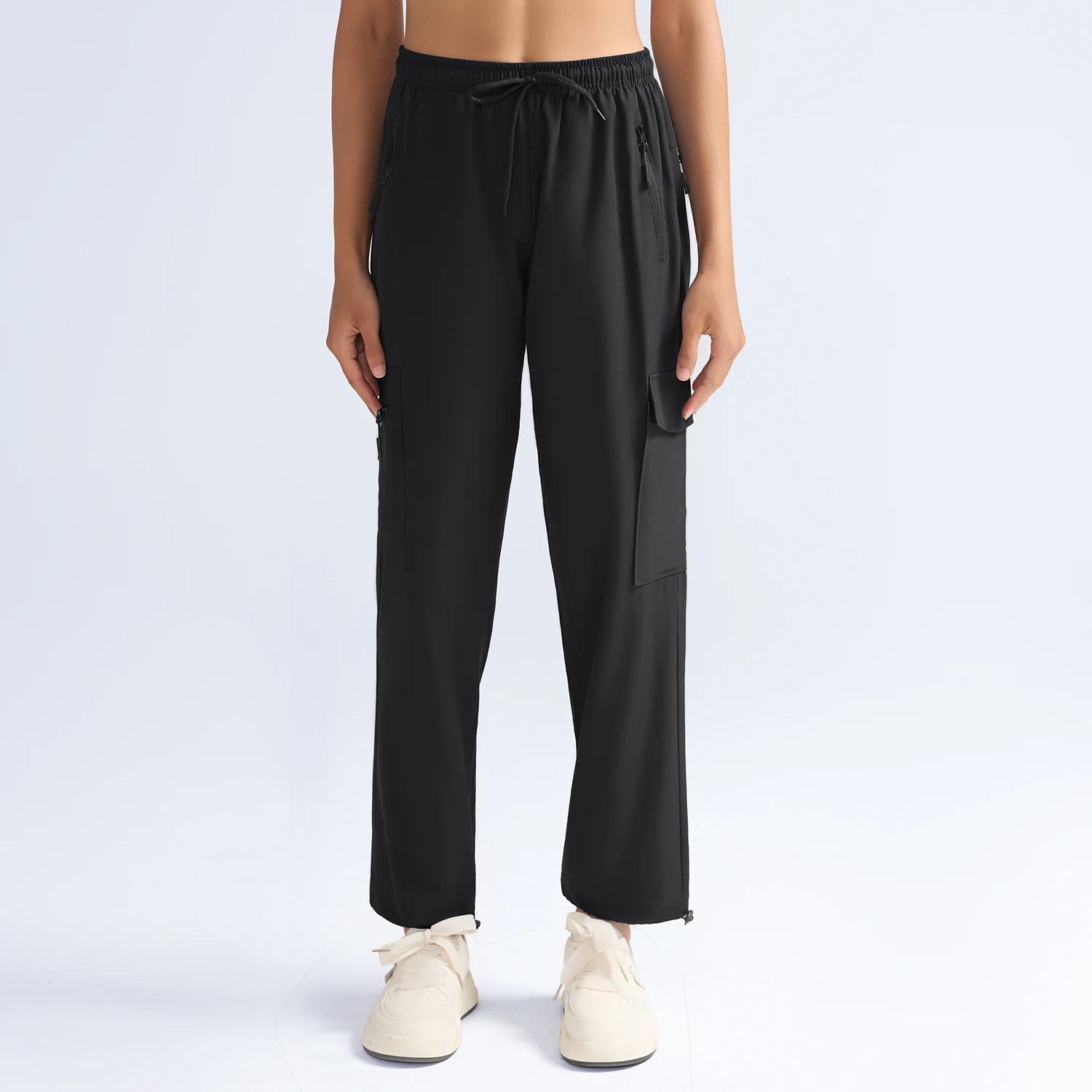 النساء جيوب سستة الرباط تشغيل الرياضة طماق ركض النساء سريعة الجافة رياضي الصالة الرياضية اللياقة البدنية Sweatpants ممارسة السراويل