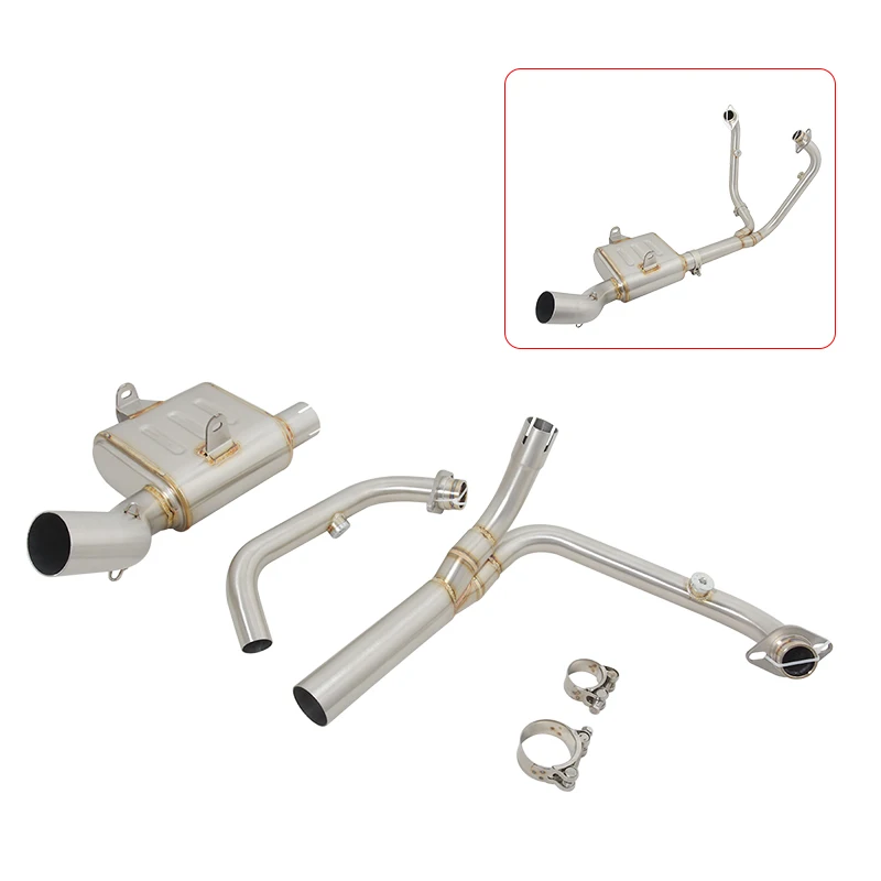 Slip On For CYCLONE SR400GS RC401 For ZONSEN RC401 2022 2023 Motorcycle Exhaust System With Back Pressure Drum Front Link Pipe