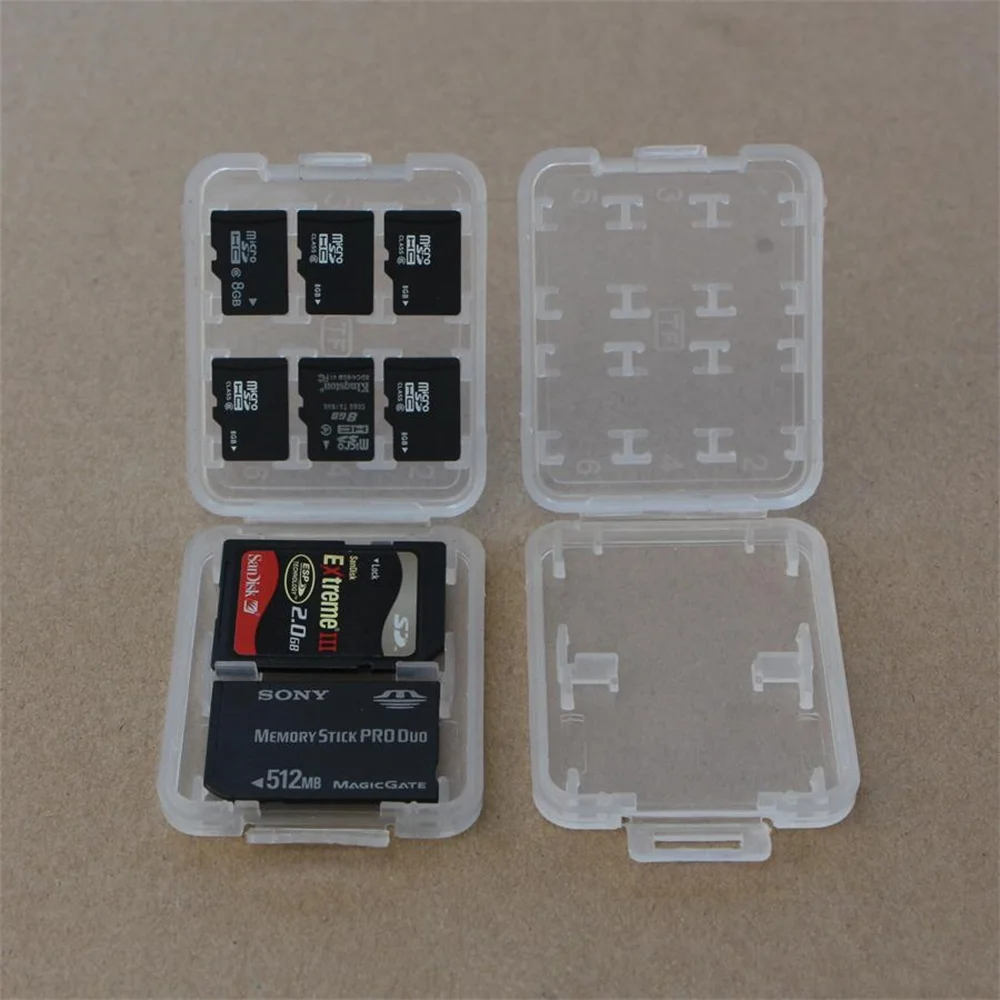 1/3/5PCS Sd Card Storage Box Small And Exquisite Thin Section Transparent Box Storage Box Strong Storage 3.5g 8 In 1 Storage Box