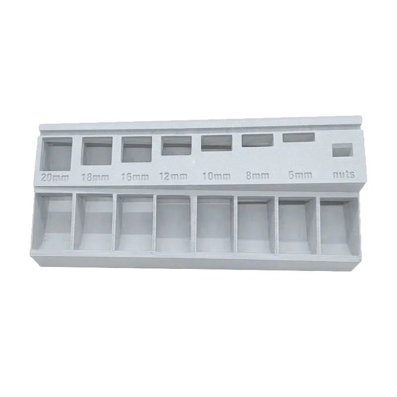 M3 Bolt Sorter Tray – 7 Measuring Slots, Precision Organizer For M3 Screws, Hardware Storage Tray, 3D Printed PLA, Orange