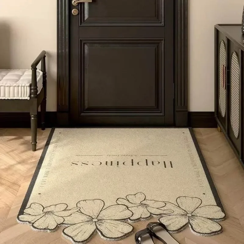 Floor Mat Porch Scraping Mud and Rubbing Soil Door Mat Luxury Flowers Retro Silk Enclosure Mat Entrance Door