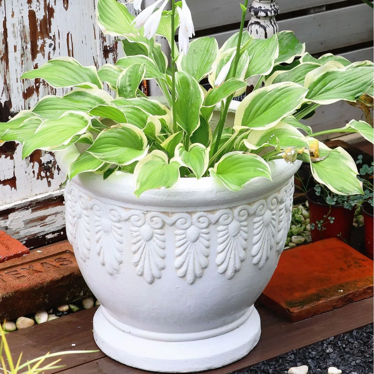 

European wide mouth round mouth relief breathable handmade flower pot gardening garden courtyard villa decoration ornament