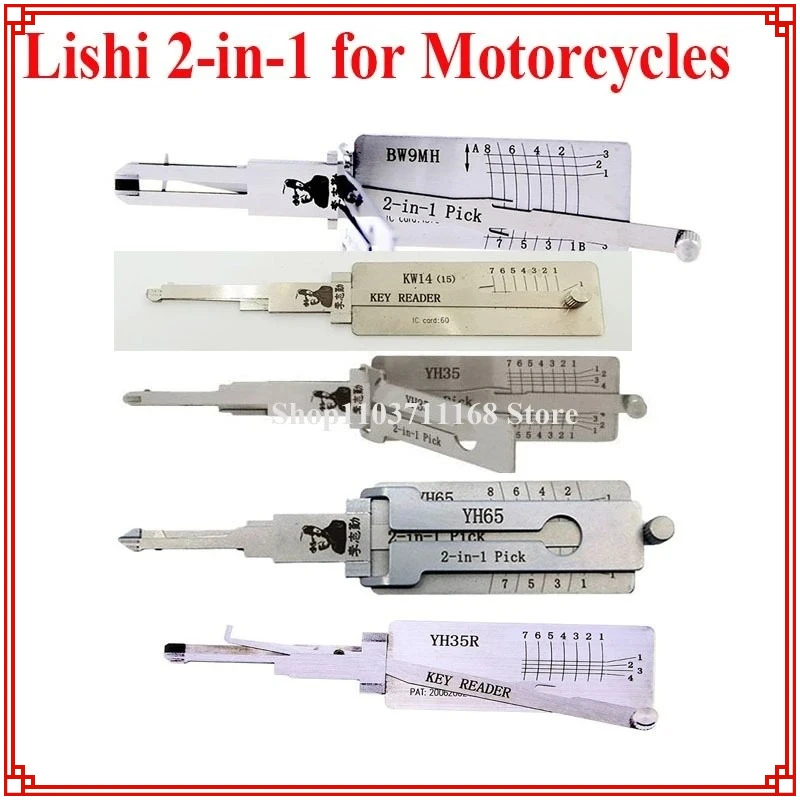 

BM9WH YH35 YH35R YH65 KW14(15) Lishi 2-in-1 Lock Pick for Yamaha Motorcycles for for Kawasaki Motorbikes for BWM Motorcycles