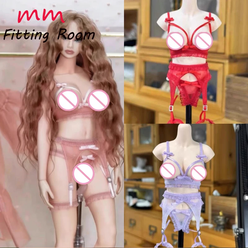 

1/6 scale male female Lace Trim Sexy Underwear set fit 12'' action figure body doll accessories TBLeague S10D