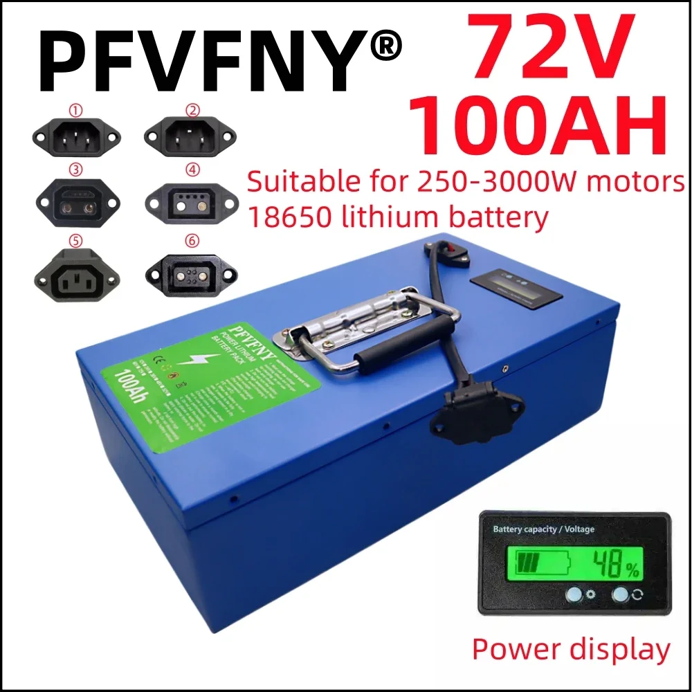 Air fast transportation New Full Capacity Power 18650 Lithium Battery 72V 20AH-100AH Lithium Battery Pack Suitable for 250-3000W