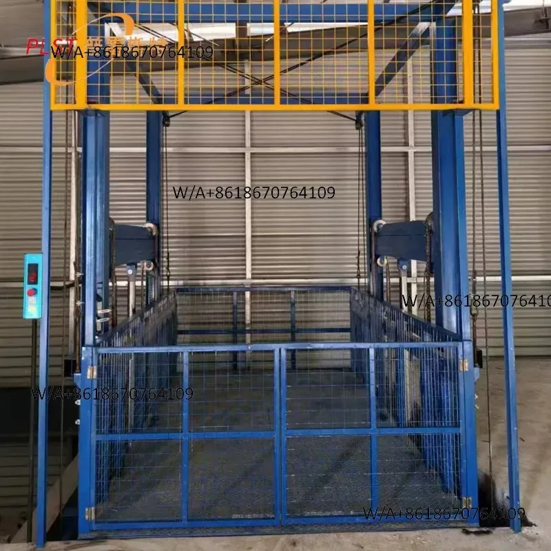 Warehouse Simple Industrial Factory Two-story Lifting Platform Large Rail Type Hydraulic Freight Elevator Lift Pickup Machine