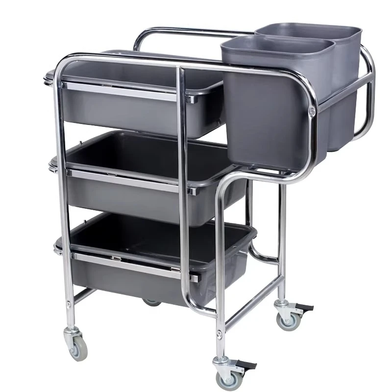 Cleaning Car Hotel Lobby Stainless Steel Thickened Tableware Recycling Car