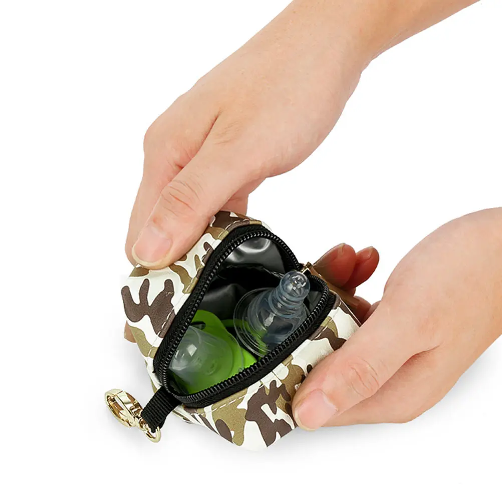 

Сумка для детской соски из искусственной кожи, водонепроницаемый держатель для хранения, портативный подвесной ящик для хранения пустышек, зажимы для путешествий