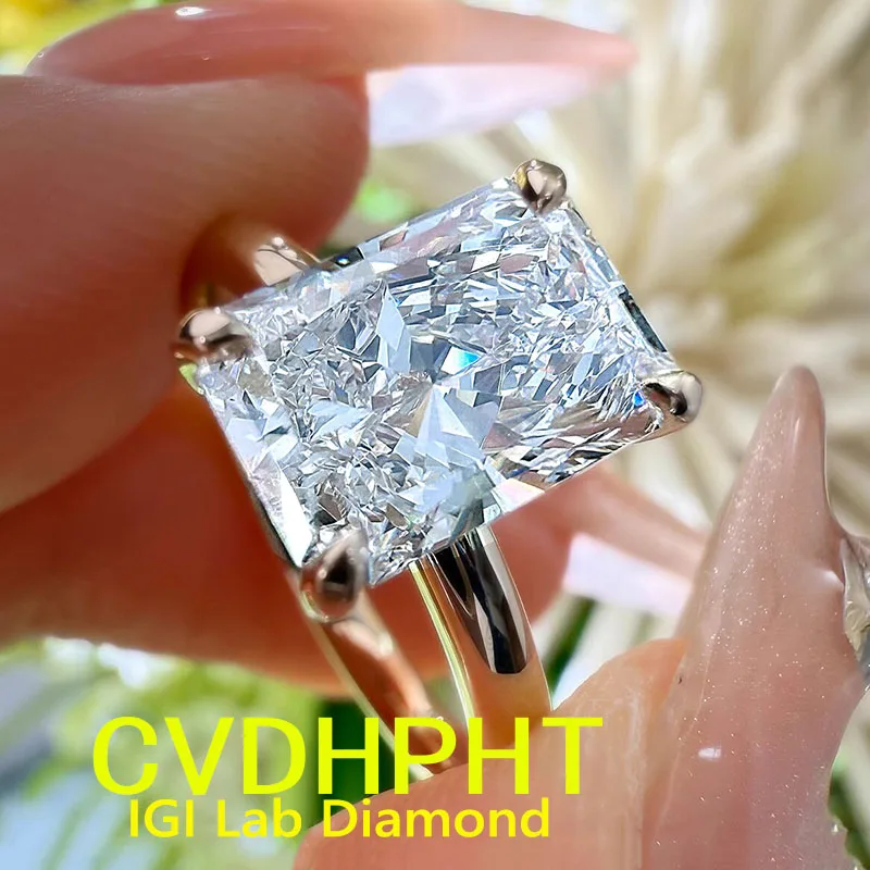 

Yellow gold Ring IGI Lab Grown Diamond Ring Real solid 9K 14K Gold Ring Party Wedding Band Rings