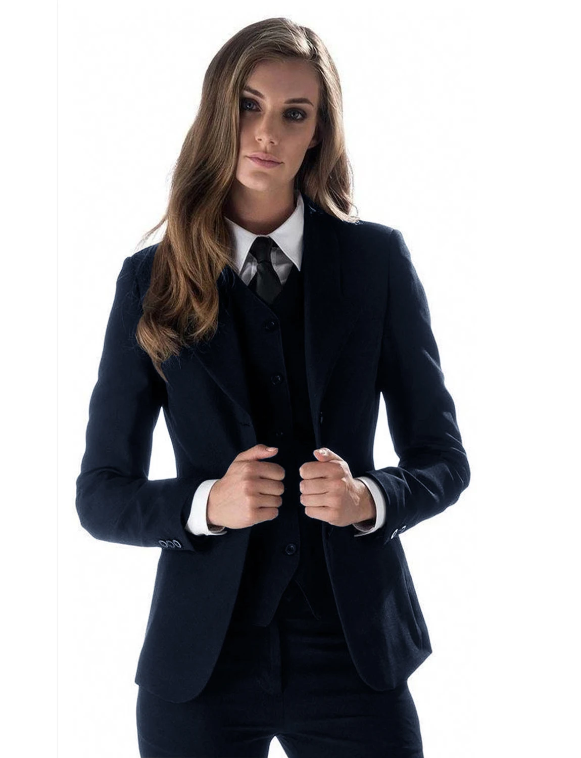 Women\'s 3-piece Slim Fit Work Wear Business Office Jacket Blazer + Trousers + Vest Party Tuxedo