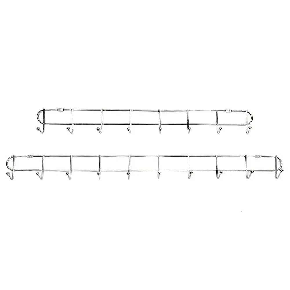 6/8/10 Hooks Wall Door Hook Wall Mounted Stainless Kitchen Clothes Hook Towel Hanger Door Rear Rack for Home Kitchen