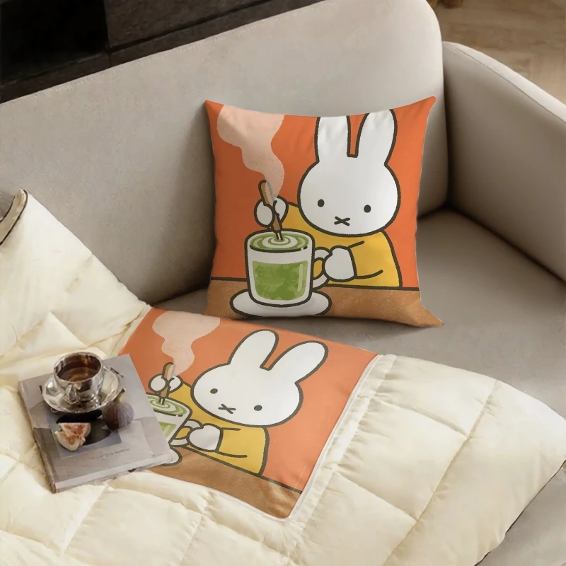 Kawaii Miffy Throw Pillow Dual Use 40*40cm Miffy Series Multi Functional Car Air Conditioning Blanket Office Nap Pillow - view 2