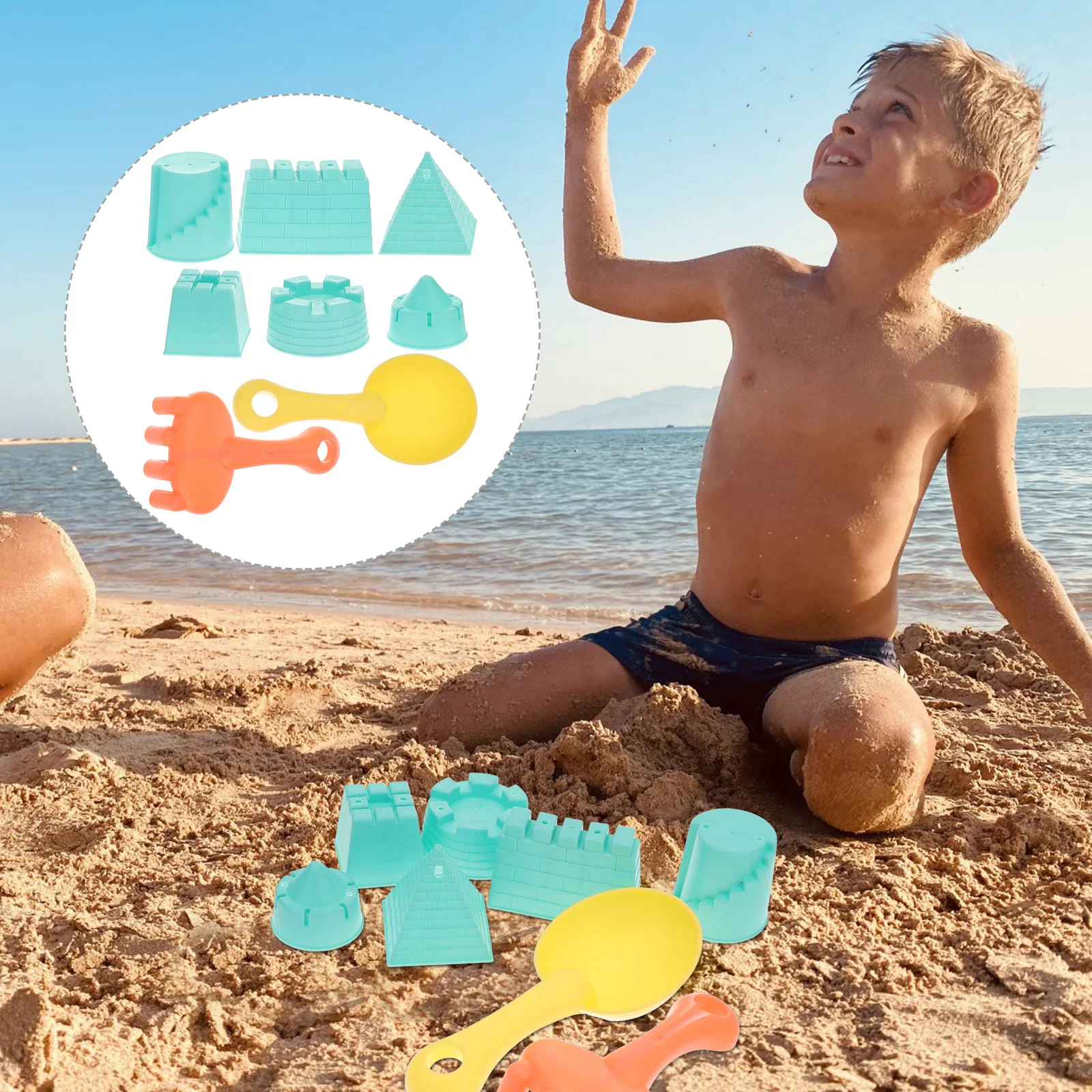 1 ensemble de jouets de plage pour enfants, château, fabrication de jouets de sable, jouets de creusement de sable, jouets de sable portables