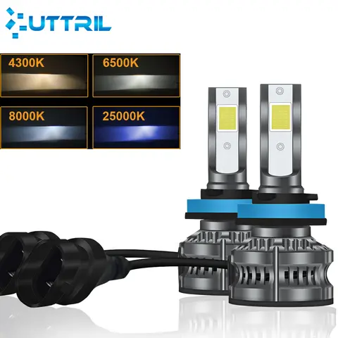 Uttril F2 Plus H1 Led Headlight Bulbs H7 LED Car Lights H4 LED H11 6500K 60W10000LM Auto Headlamps Warm White Blue Color Motor
