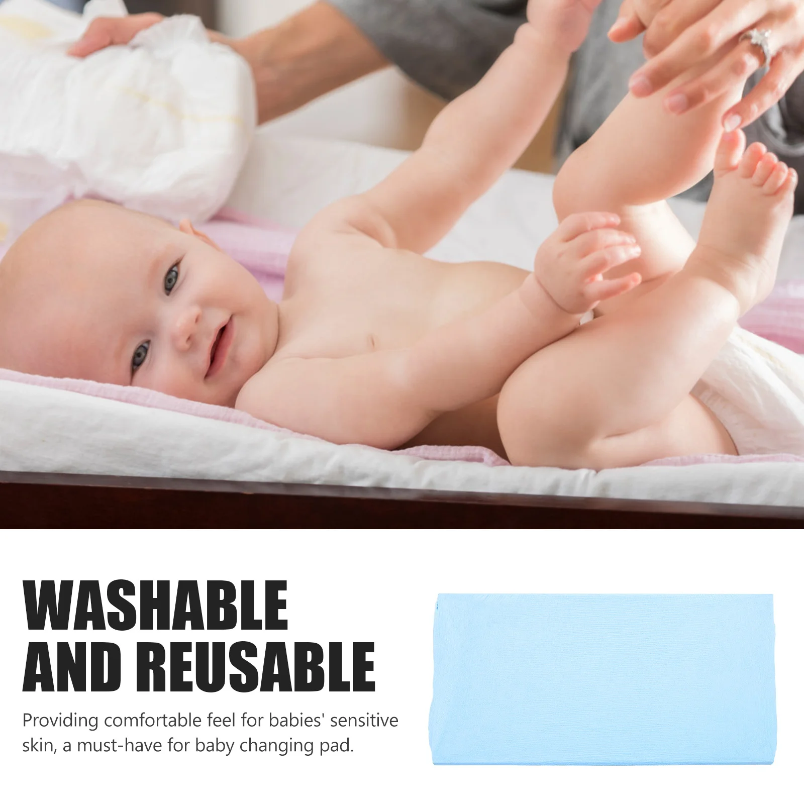 Alas Ganti Popok Bayi dari Benang Katun Lembut yang Dapat Dicuci, Penutup Alas Ganti Popok yang Dapat Dilepas dan Tahan Lama, Sprei untuk Tempat Tidur Bayi dan Keranjang Bayi