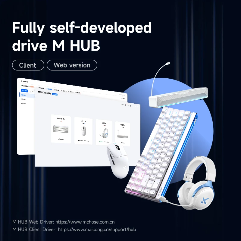 MCHOSE Ace68 Sakelar Magnetik Berkabel Udara 0.01Mm 128K + 8K Keyboard Gaming Mekanis