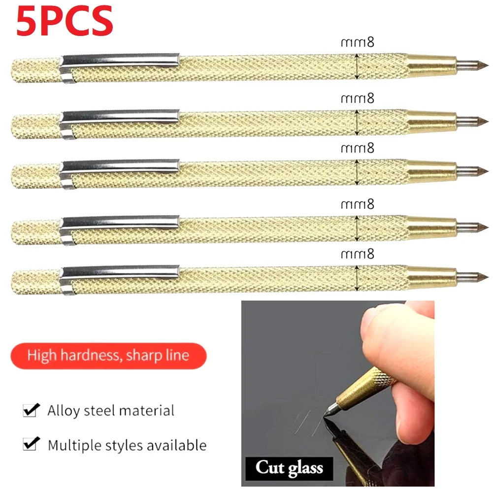 1/4/5pcs Glass Cutting Tool Glass Cutter Carbide Scriber Hard Metal Tile Machine Lettering Pen Engraver Glass Scriber