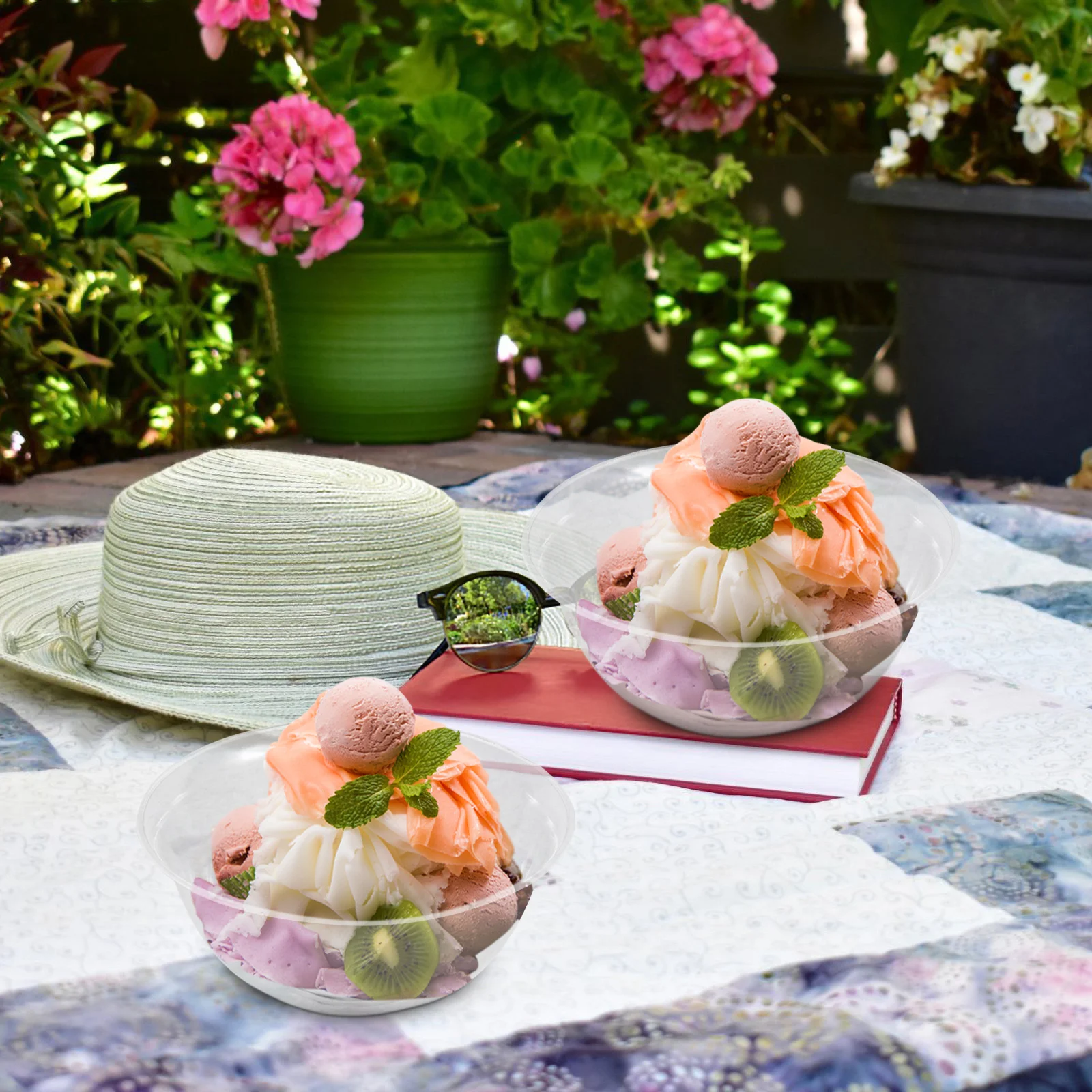 50 Pcs Portable Salad Bowls Camping Snack Container Storage Multi-function Plastic Eating