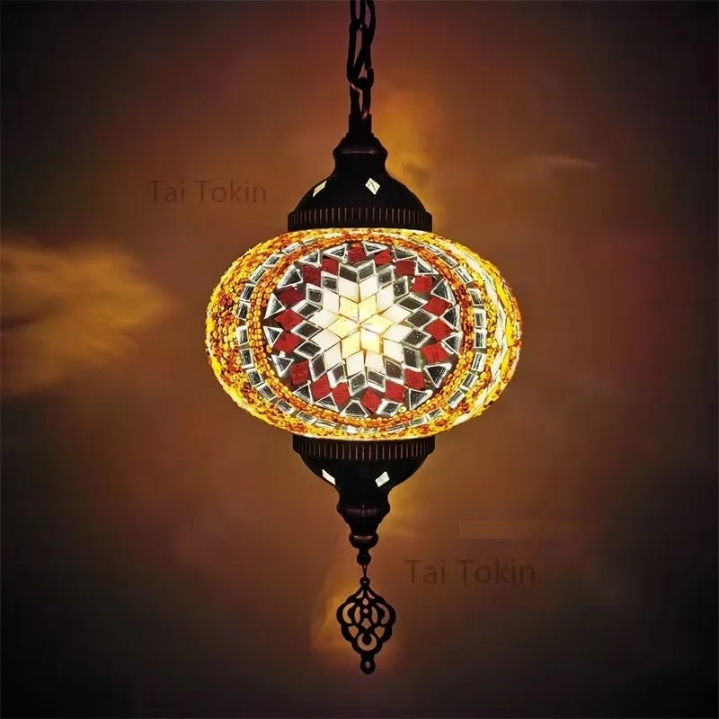Newest Style Turkish Ethnic Customs Handmade Mosaic Lamp Romantic Cafe Restaurant Bar Tree Pendant Light Bar Pendant Lamp