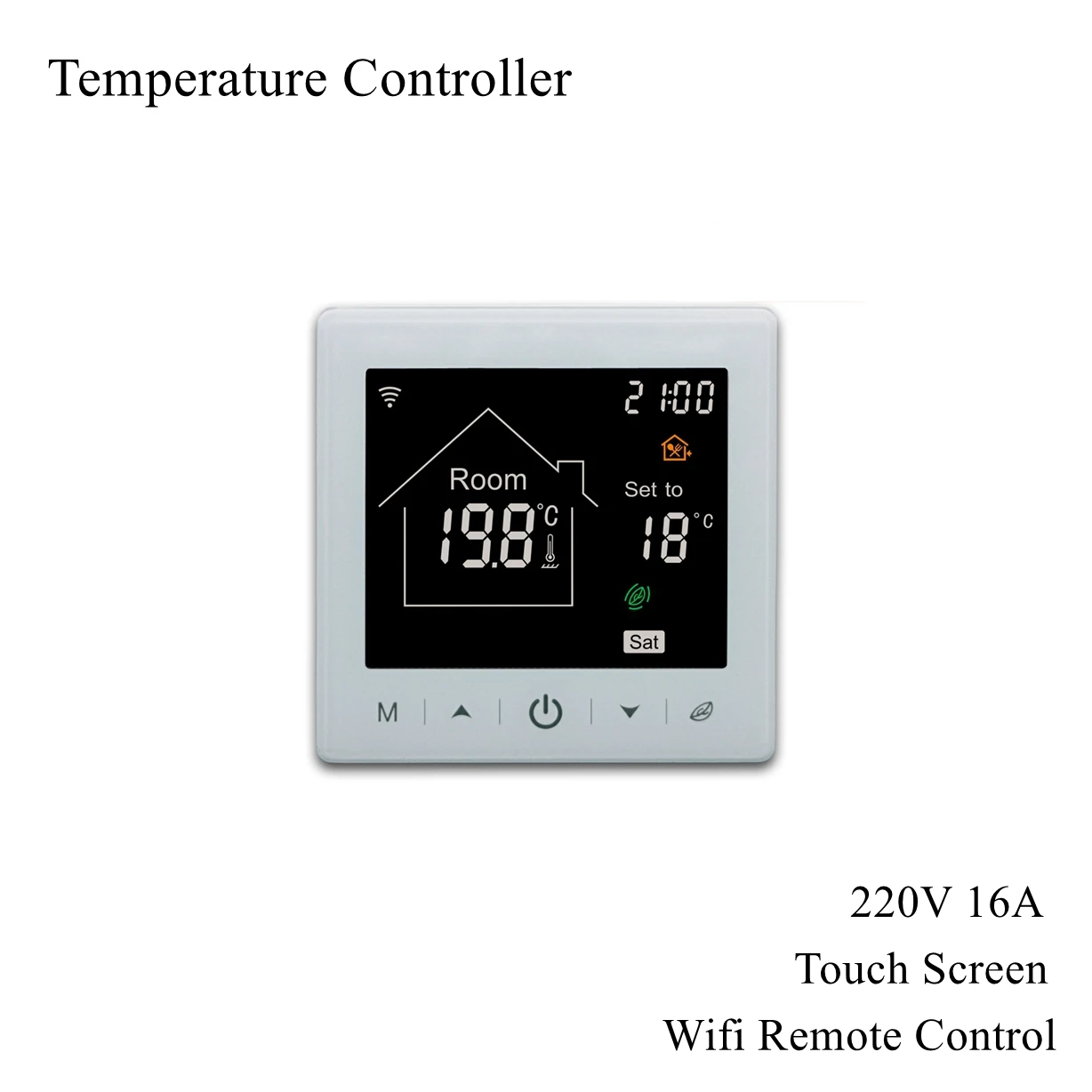 220V 16A Temperature Controller Digital Thermostat Control Programing Touch Screen Weekly Intelligent LCD Backlight Instrument