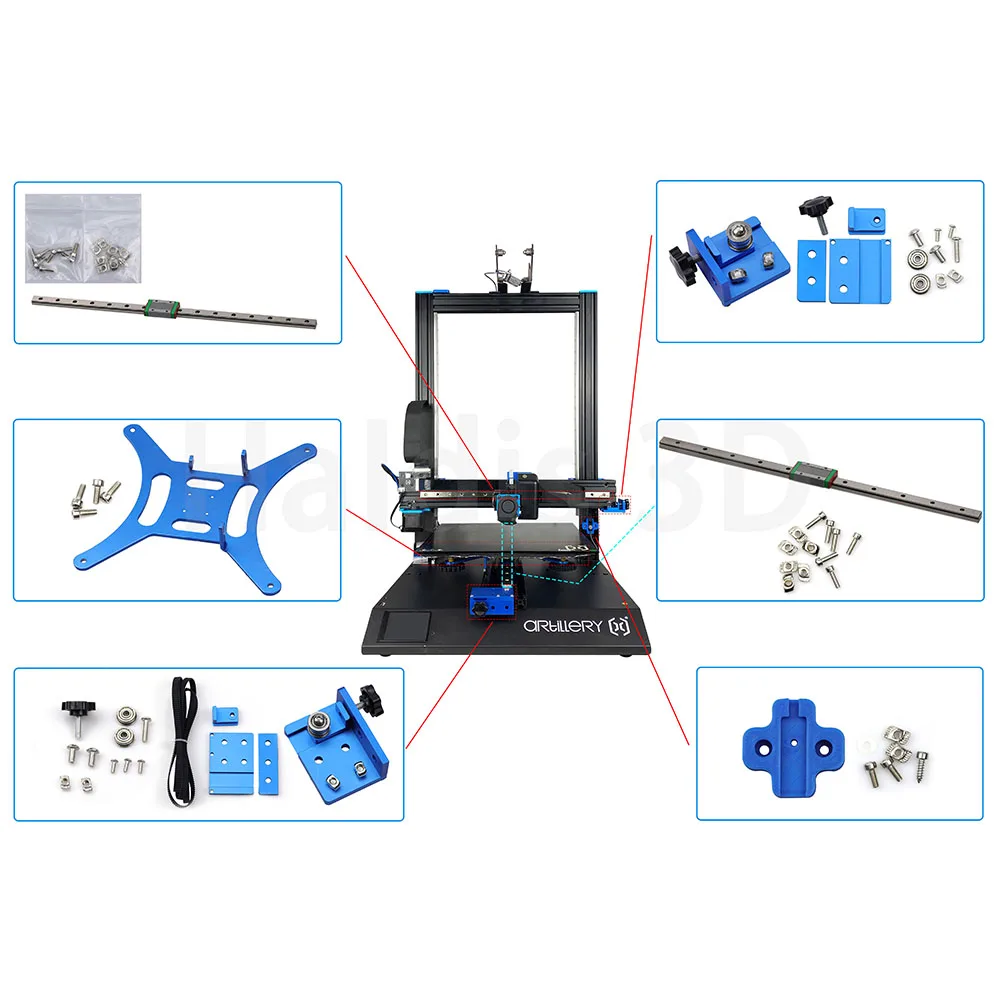 Imagem -03 - All-metal Cnc Alumínio Upgrade Guide Rail Blv Side Winder Inclui Kit de Parafuso Acessórios para Impressoras 3d Sw-x1x2