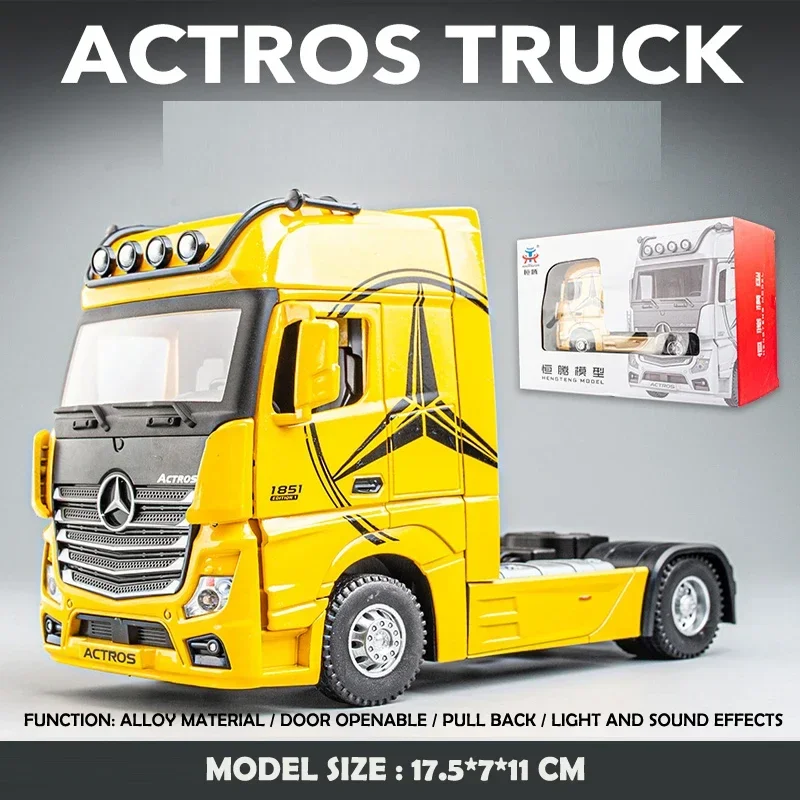 1:36 Mercedes-Benz ACTROS Simulation Alloy Truck Head Model with