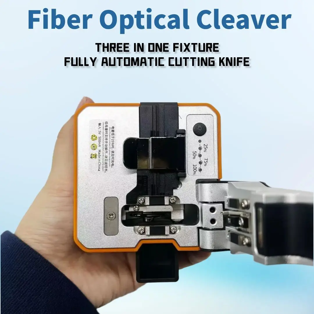 CLEAVER Q1S Fully Automatic Electric Fiber Optic Cleaver Rechargeable Optic Cable Cutter FTTH Optical Fiber Cleaver High Cutter