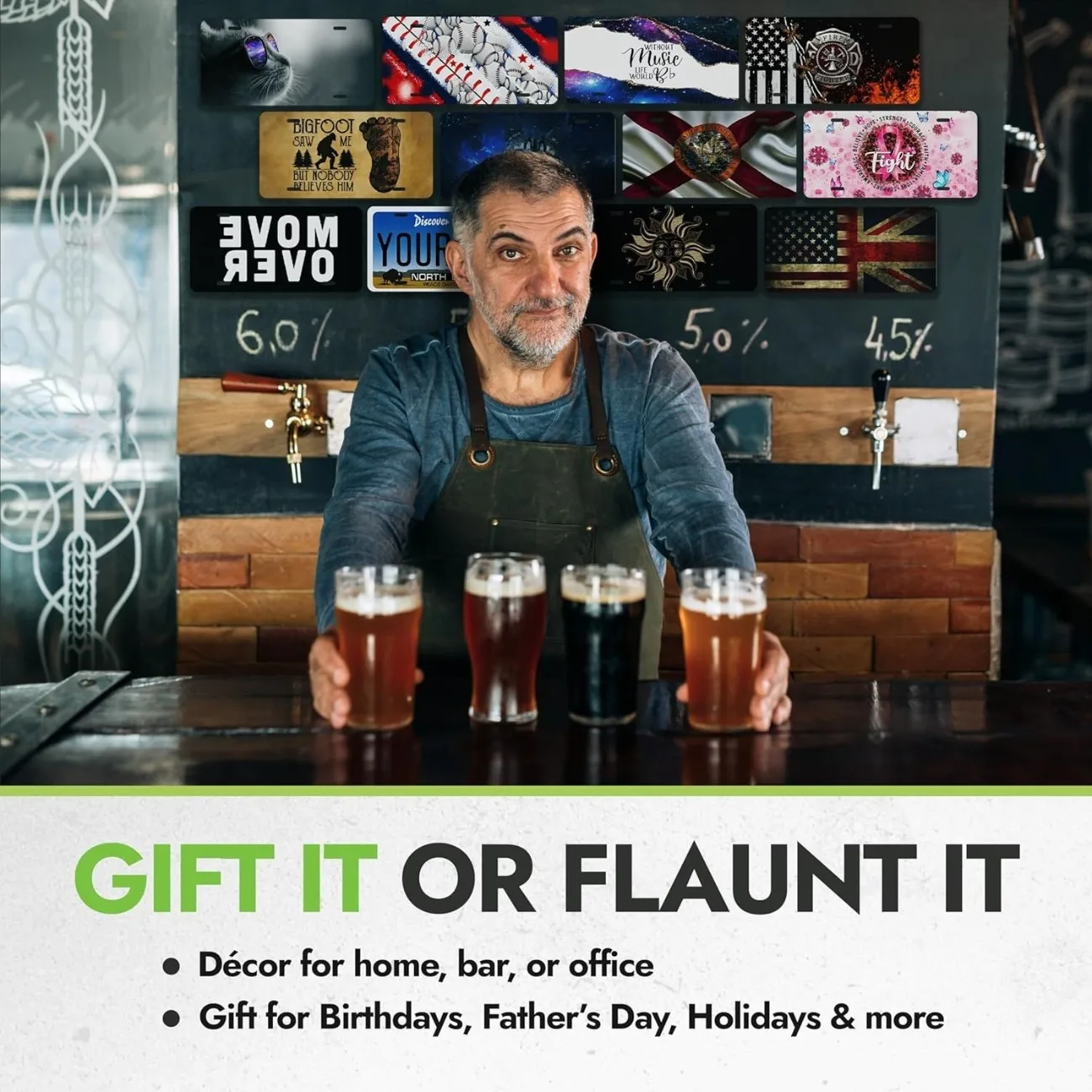 لافتة لوحة ترخيص من الألومنيوم على الطراز العتيق - نص مخصص لملصقات أسماء الحنين، مثالية لديكور البار والمقهى، مقاس 12 × 6 بوصة.