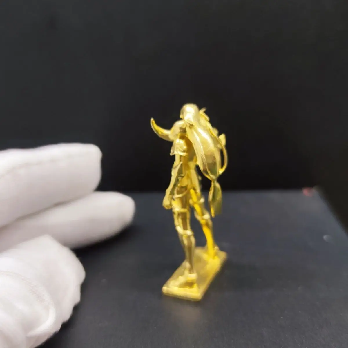 الصلبة النحاس النقي مصغرة الذهبي فارس درع تمثال - رائعة زودياك الحمل تحصيل تمثال مكتب ديكور عرض قطعة